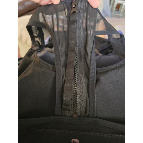 NWT 90 degrees by reflex sports bra black partial back zip Size Large - Picture 7 of 8